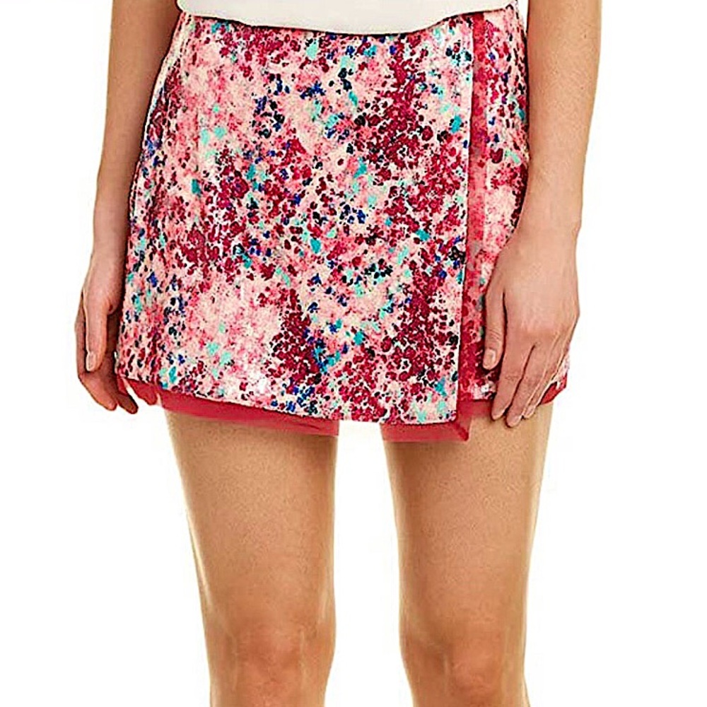 Rachel Zoe metallic pink SKORT
